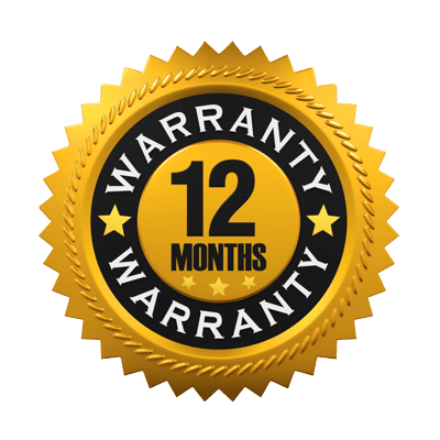 100% Parts & Labor 12-Month Warranty