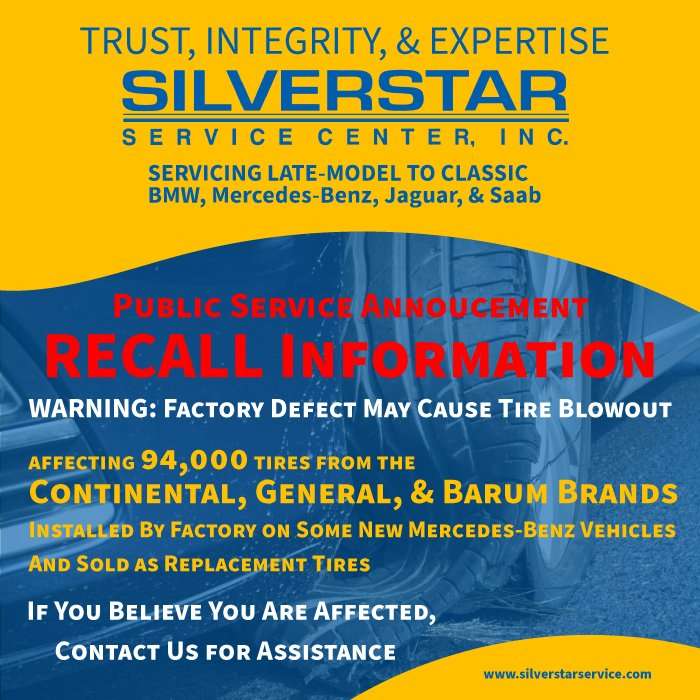 Continental, General, & Barum Tire Recall